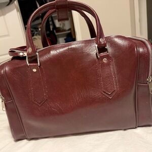 American Tourister Maroon Leather Bag